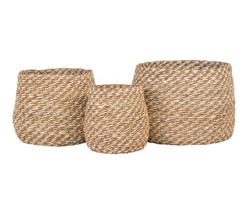 House Nordic Round Storage Baskets - Venoso - Set of 3 - Natural