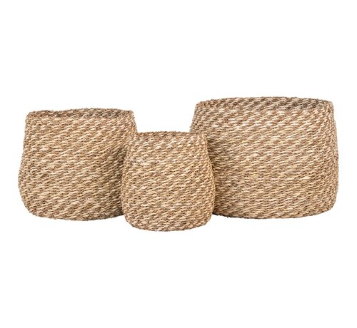 House Nordic Paniers de rangement ronds - Venoso - Lot de 3 - Naturel