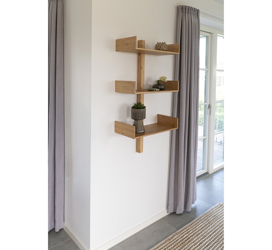 Bamboo wall shelf - Villa - 102x50cm