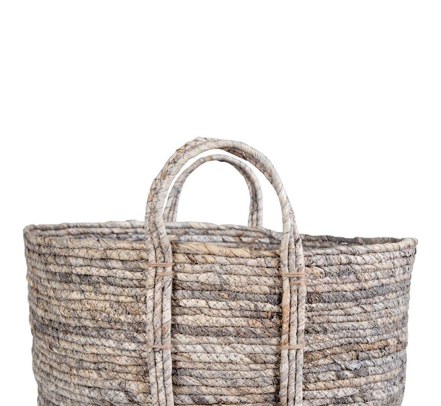 Corn Leaf Basket with Handles, Ø41x49 cm