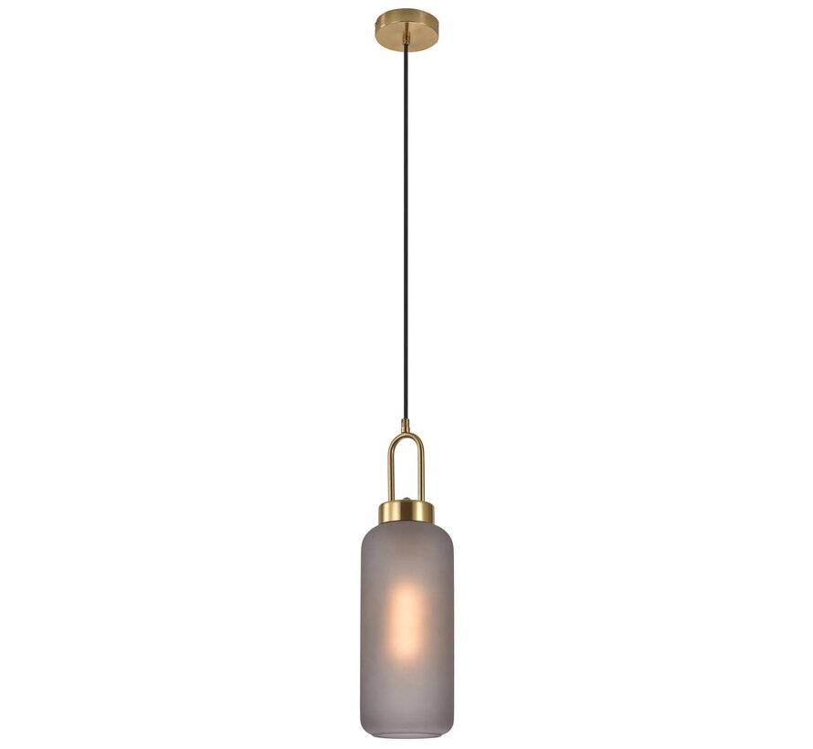 Luton Hanging Lamp - Gray with Gold - Ø13 cm, 150cm