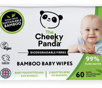 Cheeky Panda Lingettes humides pour bébé - Lot de 6 - Eau purifiée à 99 %