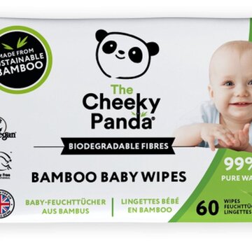 Cheeky Panda Lingettes humides pour bébé - Lot de 6 - Eau purifiée à 99 %