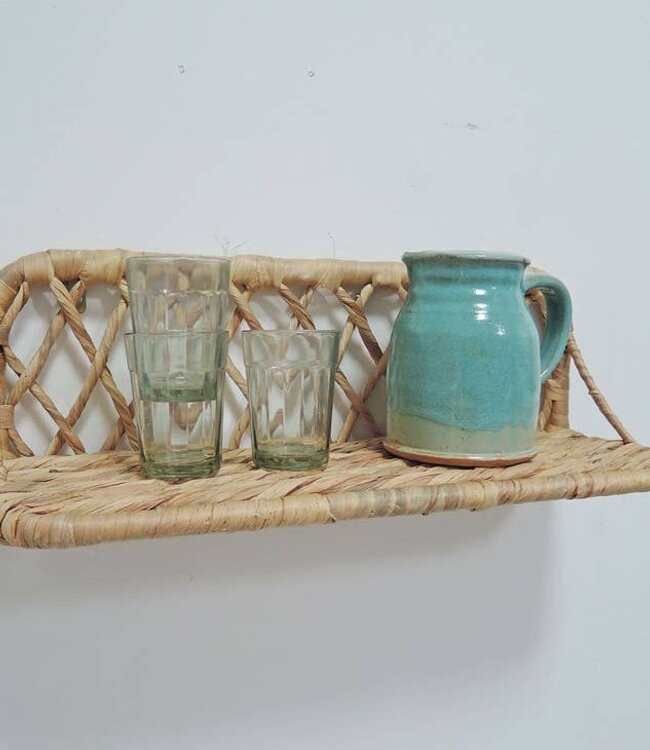 Gevlochten Waterhyacint Wandplank - Bohemien Touch