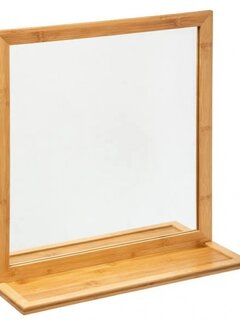  5Five Miroir avec Étagère - Naturel - 48x14x51cm