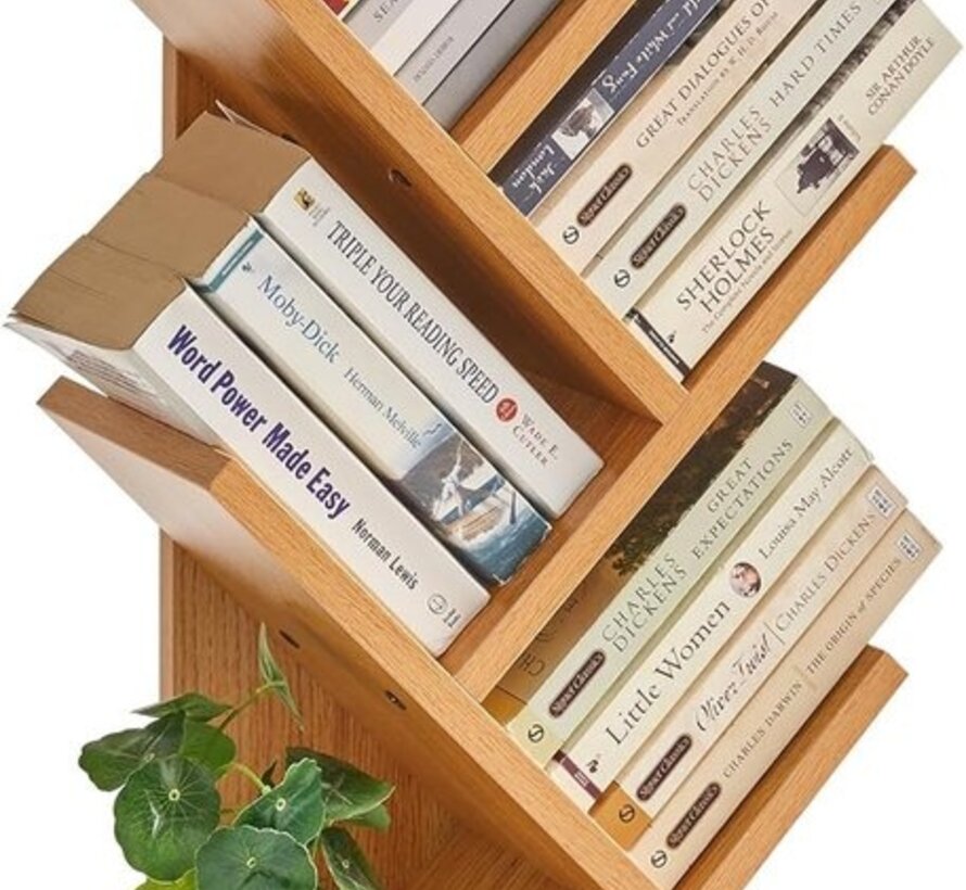 Boekenkast - 4 Niveaus - 31x17x60cm - Naturel