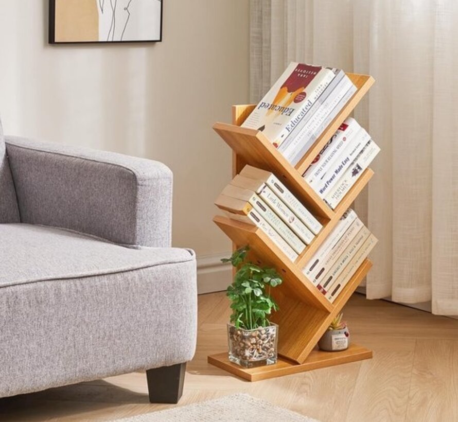 Boekenkast - 4 Niveaus - 31x17x60cm - Naturel