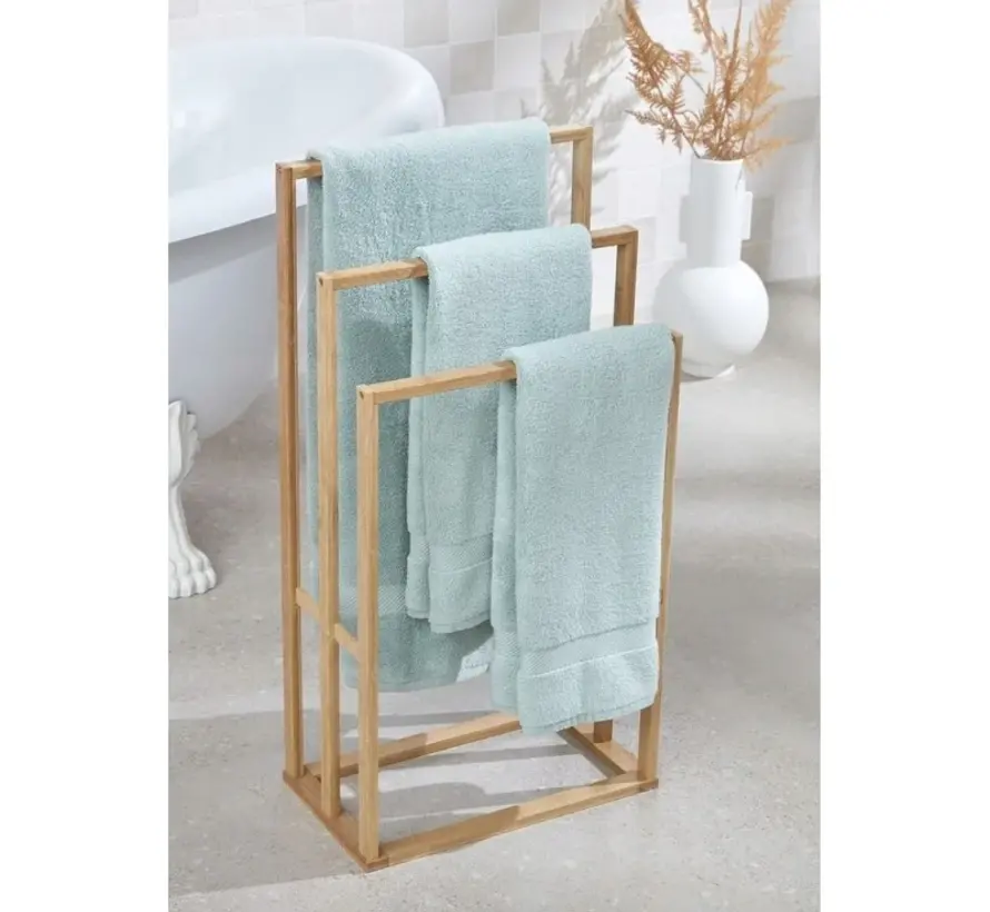 Standing Towel Rack - 3 Arms - 42x24x82cm - Natural