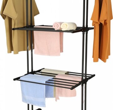 MSY Invest Laundry drying rack - Clothes rack - Foldable - Black