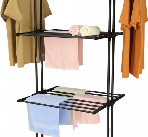 MSY Invest Laundry drying rack - Clothes rack - Foldable - Black