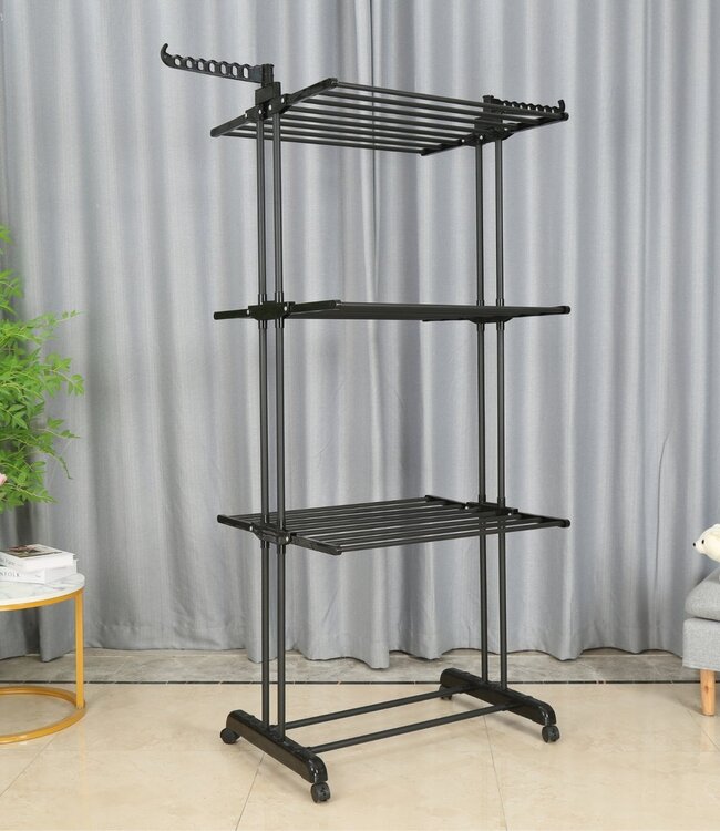 Laundry drying rack - Clothes rack - Foldable - Black