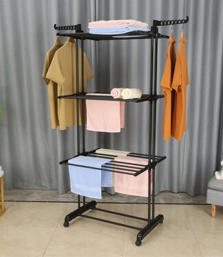 MSY Invest Laundry drying rack - Clothes rack - Foldable - Black