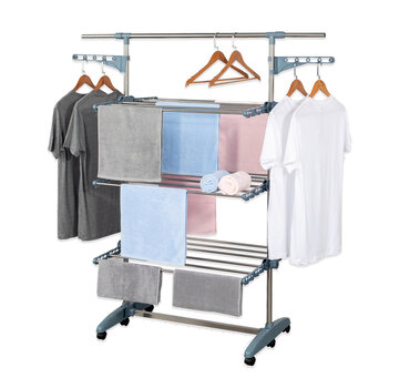 MSY Invest Étendoir à linge - Étendoir à vêtements - Pliable - Gris