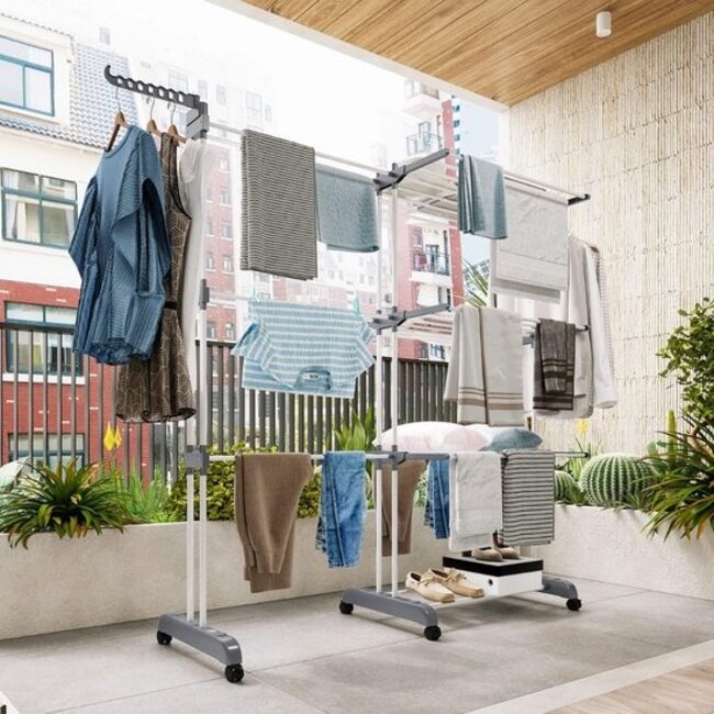 Foldable Laundry Drying Rack - Clothes Rack - Gray