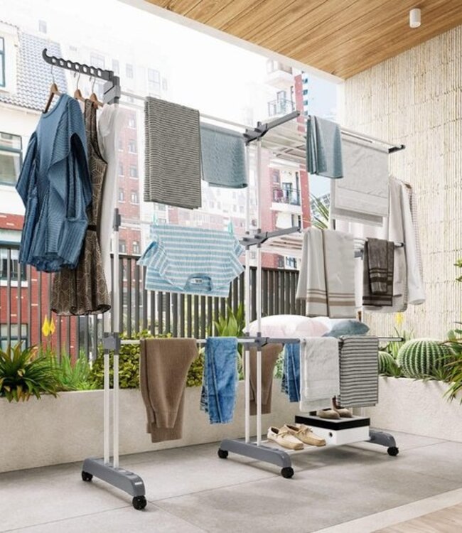 Foldable Laundry Drying Rack - Clothes Rack - Gray