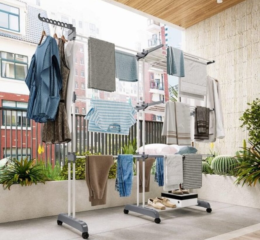 Foldable Laundry Drying Rack - Clothes Rack - Gray