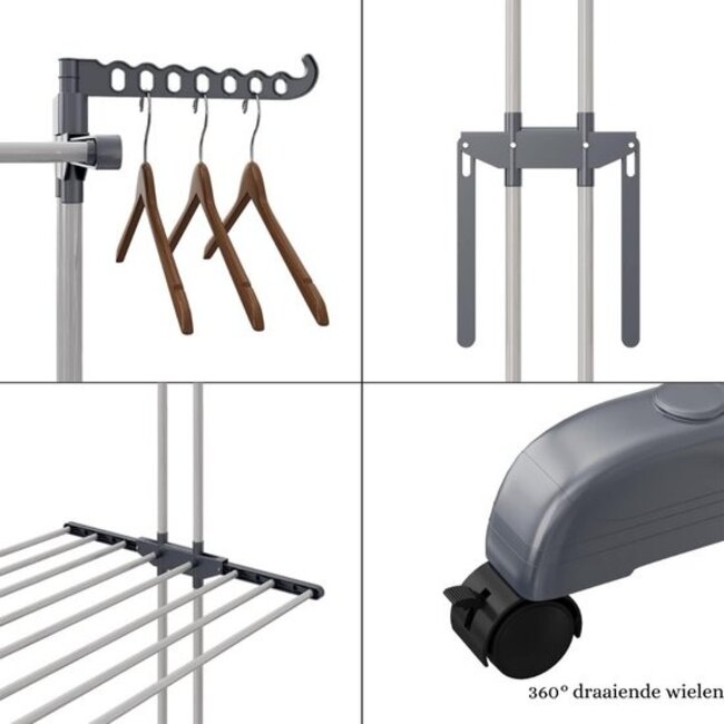 Opvouwbaar Wasdroogrek - Kledingrek - Grijs