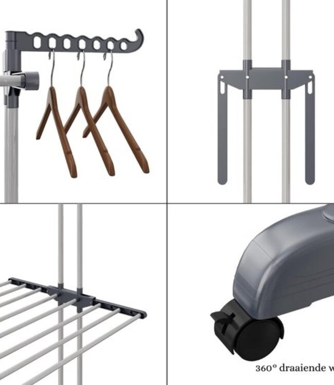 Foldable Laundry Drying Rack - Clothes Rack - Gray