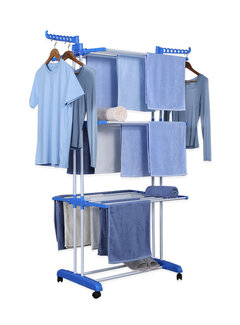 MSY Invest Étendoir à linge pliable - Étendoir à vêtements - Bleu