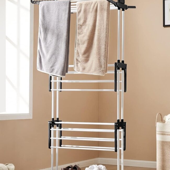 Opvouwbaar Wasdroogrek- Veelzijdig - Zwart/Wit
