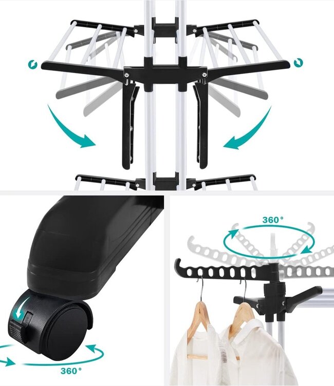 Foldable Drying Rack - Versatile - Black/White