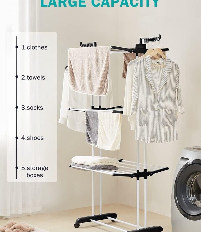 Foldable Drying Rack - Versatile - Black/White