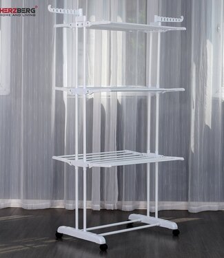 Laundry drying rack - Clothes rack - Foldable - White