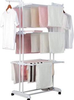 MSY Invest Étendoir à linge - Étendoir à vêtements - Pliable - Blanc
