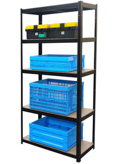 MSY Invest Shelving unit with 5 Adjustable Shelves - Black