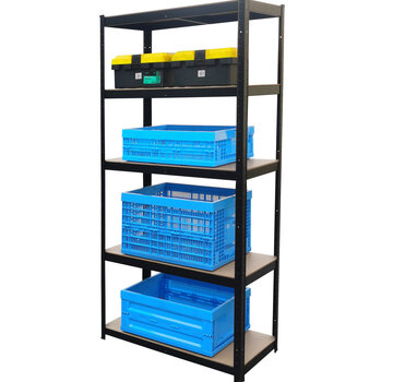 MSY Invest Shelving unit with 5 Adjustable Shelves - Black