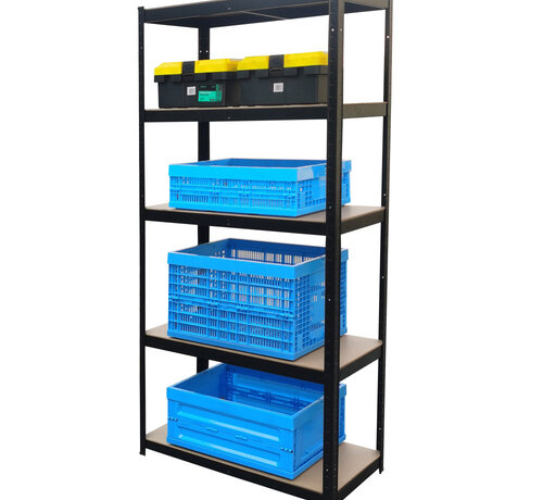 MSY Invest Shelving unit with 5 Adjustable Shelves - Black