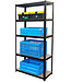 Shelving unit with 5 Adjustable Shelves - Black
