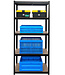 Shelving unit with 5 Adjustable Shelves - Black