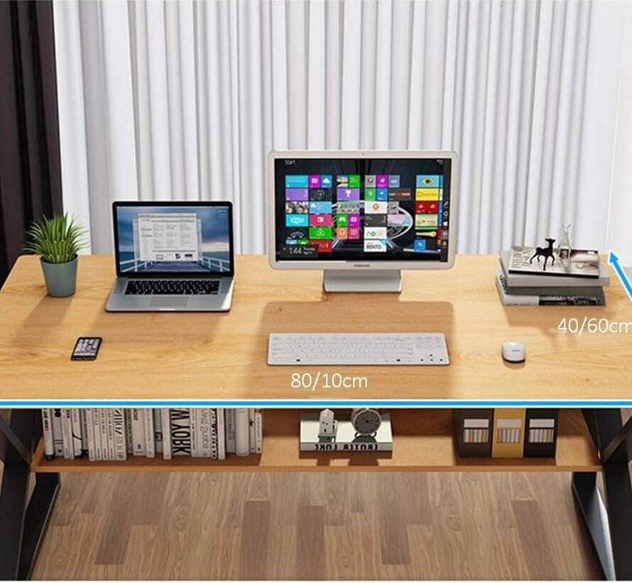 Computer desk - 80x40cm - Natural/Black