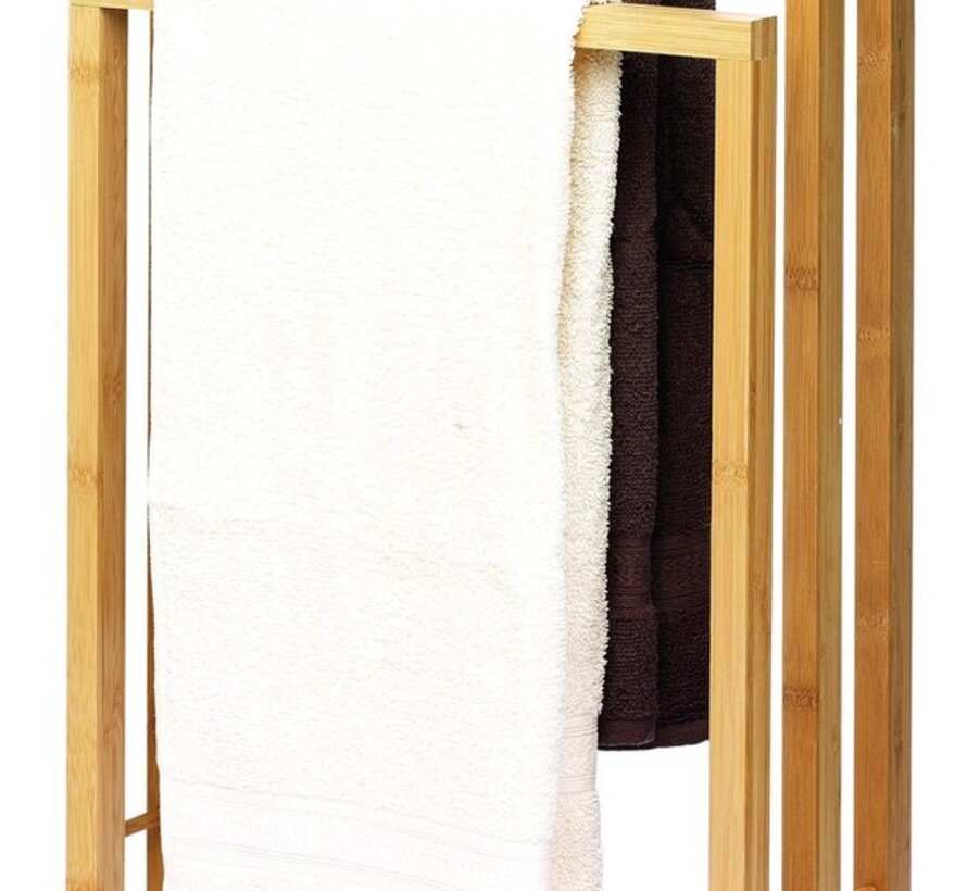 Standing Towel Rack - 3 Arms - 42x24x82cm - Natural