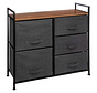 5-Drawer Cabinet - With Handles - Dark Gray