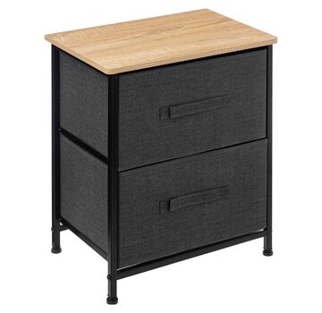  5Five Bedside Table with 2 Drawers - Dark Gray