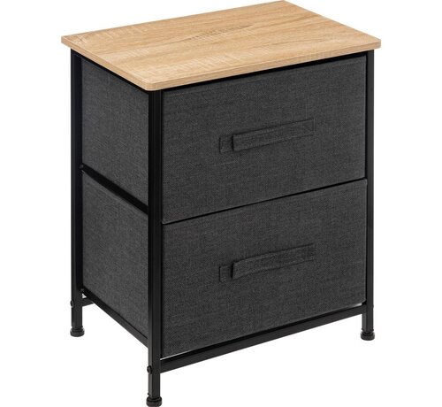5Five Bedside Table with 2 Drawers - Dark Gray