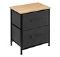 Bedside Table with 2 Drawers - Dark Gray