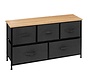 Low chest of drawers with 5 drawers - Black