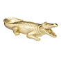 Crocodile Figurine - 39x20x11cm - Gold