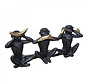 3 Wisdom Monkeys - 40x11x18cm - Black with Gold