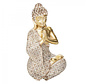 Sitting Buddha - Decoration - 13x10x20cm - Gold