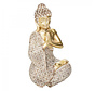 Zittende Boeddha - Decoratie - 13x10x20cm - Goud