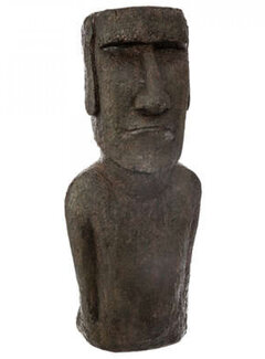 Atmosphera créateur d'intérieur Statue Moai Île de Pâques - 34x26x80cm - Gris