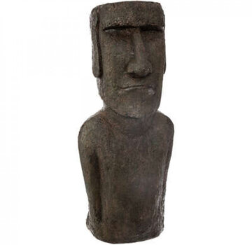 Atmosphera créateur d'intérieur Statue Moai Île de Pâques - 34x26x80cm - Gris