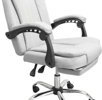 Ecarla Gaming Chair with Foot and Headrest - 116x65cm - White