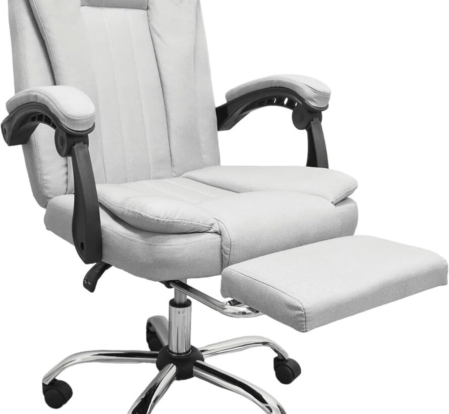 Gaming Chair with Foot and Headrest - 116x65cm - White