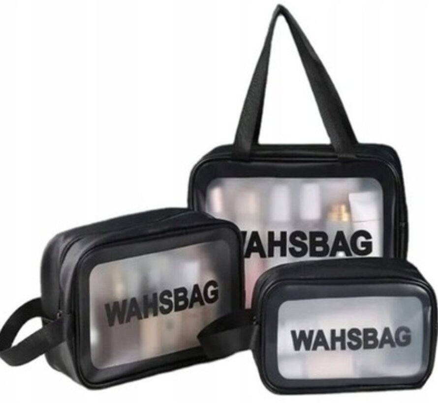 Make-Up Bags - Set of 3 - Black