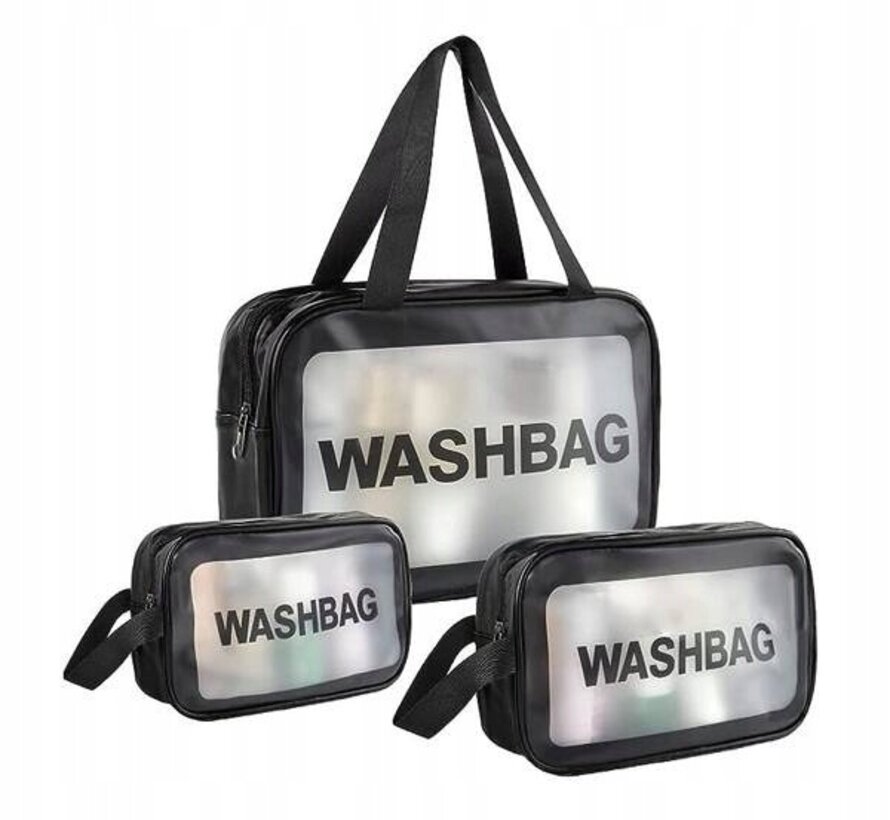 Make-Up Bags - Set of 3 - Black